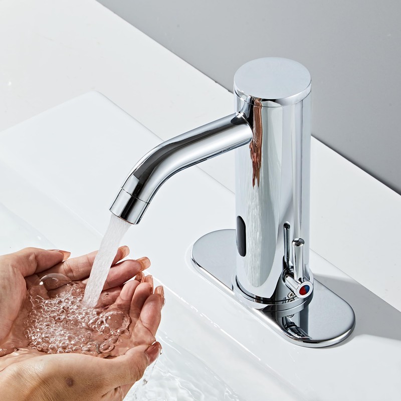 HHOOMMEE Automatic Touchless Bathroom Sink Faucets Sensor Motion Activated Hands