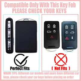 Yekoubo Key Fob Cover with Cherry Keychain, Soft TPU Smart Key Case for Daily Carry, Compatible with Volvo Polestar 1 Polestar 2 XC90 XC60 XC40 S90 2017–2025,S60 2018–2025,V90 2018–2021,V60 (White)