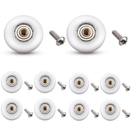 Atoplee 10 pcs Shower Door Rollers Runners Wheels - Replacement Part Bathroom Glass Door Runner Sliding Shower Door Roller Wheel (19mm-10pcs)