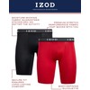 Izod Men's 5 Pack Performance Cycle Boxer Brief, Black/Magnet/Dress Blues/Chili