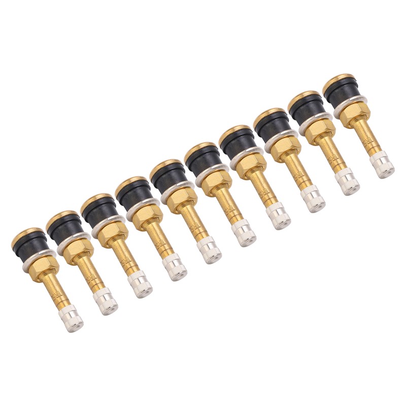 10 Pcs Valve Stems TR500 Straight Brass Heavy Duty Clamp
