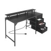 Uimoso 47-Inch Computer Desk with LED Lights, Power Outlets, and