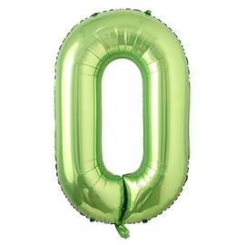40 inch Large Green Foil Number 0-9 Helium Balloons Figures Ball Baby Shower Happy Birthday Party Wedding Decoration Supplies (40 inch Green 0)