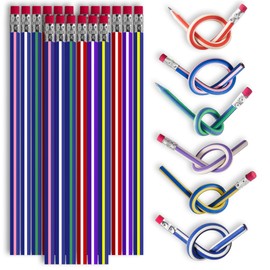 SOL 24pk Bendy Pencils Party Bag Fillers for Kids Unisex Kids Pencils Party Bag Ideas, Kids Party Favours and Kids Stationry Prizes for Kids, Great Classroom Prizes for Kids and Event Party Fillers