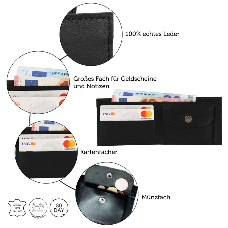 Gusti Danny Leather Wallet, Wallet, Wallet, Travel Purse, Small, Men's