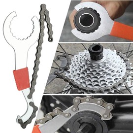 LYTIVAGEN 5-in-1 Bicycle Repair Tool, Bicycle Disassembly Tool, Multifunctional Bicycle Cassette Removal Tool with 5-11 Speed Chain Whip, Crank Puller, Spoke Wrench for Bicycle Repair