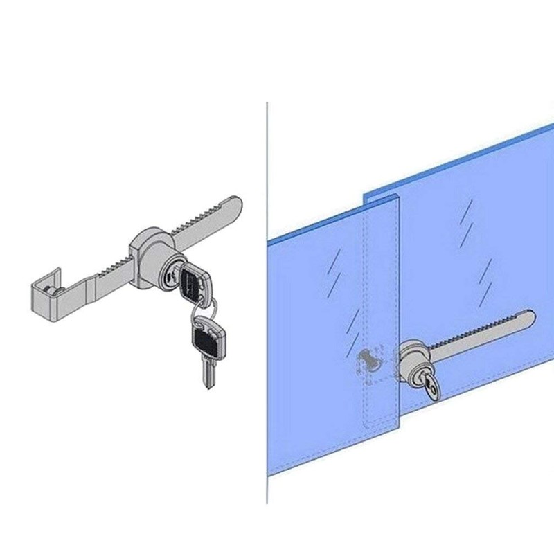 Sissinda Sliding Glass Door Lock Display Case Lock Ratchet Lock