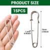 15 Pcs Large Safety Pins, 3 Inch / 75 mm