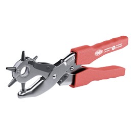 FAMEX 3525 Professional Revolving Punch Pliers with Lever Support Approx. 70% Force Saving Punch Pliers for Leather and Much More - Extension Set and Changer