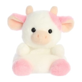 Aurora® Adorable Palm Pals™ Belle Strawberry Cow™ Stuffed Animal - Pocket-Sized Fun - On-The-Go Play - Pink 5 Inches
