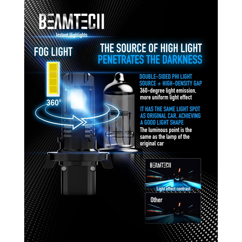 BEAMTECH H13 9008 Powersport Bulb For H13 Off-Road Or Fog