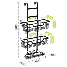 FAMKIT Large 3 Tier Wall Mounted Shower Shelves Rack,No Drilling Bathroom Organizers and Storage Racks, Space-Saving,Rustproof Stainless Steel Bathroom Organizer,Bathroom Decor Sets