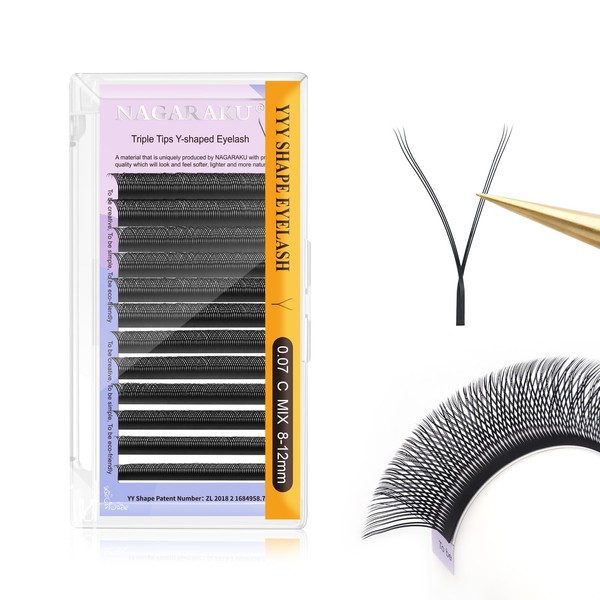 NAGARAKU 3 Tips Triple YYY Eyelash Extensions Supplies 6D Y