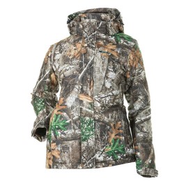 DSG Outerwear Addie Hunting Jacket for Women - 120g Insulated, DWR Waterproof Tricot, with Wrist Gaiters and Removable Hood (Realtree Edge, 4XL)