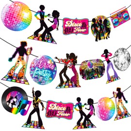 3pcs Disco Party Banners 70s Disco Birthday Party Decorations Disco Ball Theme Banners for 1970s Disco Boogie Dancing' Party Supplies