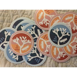 Handmade JOSHUA TREE × YUCCA MOTH "No New Friends" 4" (RED) Sticker