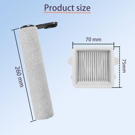 Replacement Roller Brush For Roborock F25: F25 ALT/F25 ACE/F25 RT/F25 LT Vacuum Cleaner Accessories kit, 2 Roller Brushes 2HEPA Filters, Filter Cleaning Brush