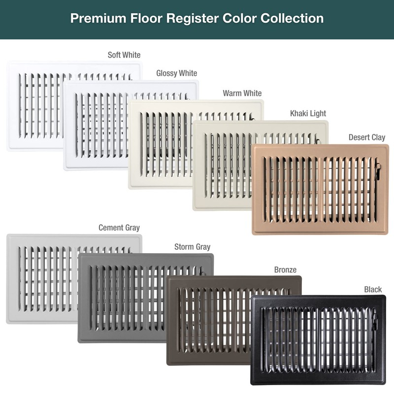 Shoemaker Manufacturing, Black, 6x10, Premium Floor Register, All Steel Heavy