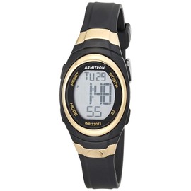 Armitron Sport Women's Quartz Sport Watch with Resin Strap, Black, 12 (Model: 45/7034GBK)
