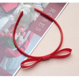 sowaka Headband with Bow Vintage Bowknot Headband for Women Decorative Fashion Hair Bows Hair Accessories Headpiece for Birthday Thanksgiving Christmas Party (Red, One size)