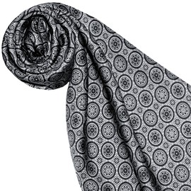 Lorenzo Cana Men's Scarf 100% Silk in Harmonious Grey Tones Printed Double Layer Silk Scarf Silk Scarf Men's Scarf Elegant Scarf in Dandy Style 30 cm x 160 cm 8920211, gray