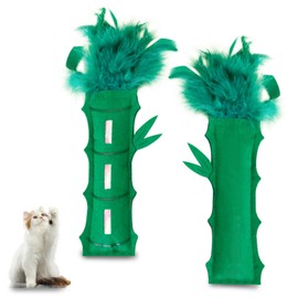 Andiker Catnip Toy for Cats, Cute Bamboo Shapes with Soft PP Cotton Bite-Resistant Cat Chew Toy with Catnip and Crinkle Paper Entertaining Interactive Cat Toy for Indoor Cats and Kitten (Bamboo)