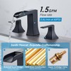 Black Waterfall Bathroom Faucet, Sanliv 3-Piece Widespread Bathroom Faucet for