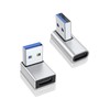 2-Pack 90 Degree USB A Male to USB C Female