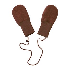 Engel Baby Mittens without Thumbs, Fleece, 100% Virgin Wool (kbT), Cinnamon Melange