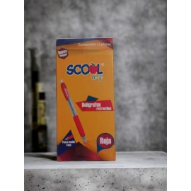 Boligrafo Bolígrafo Retráctil Punto Medio Color Rojo 60pz