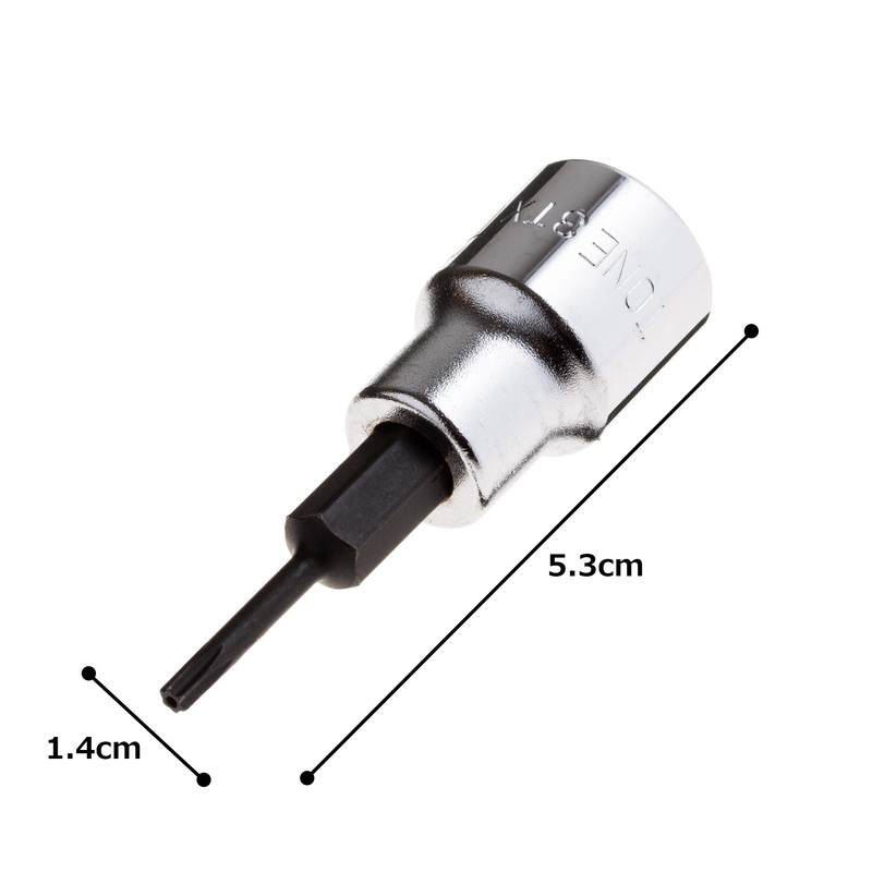 TONE HP3TX-T09H Torx Socket (Anti-Fidding) 0.3 inch (9.5 mm) Drive