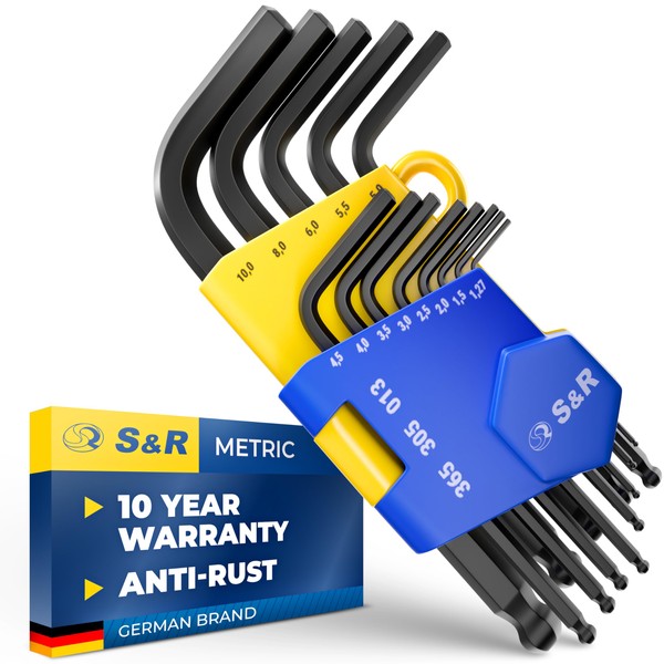 S & R Allen Key Set, Hex Keys with Spherical