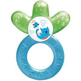 MAM Cooler Teether, Teething Toy for Babies, Cooling and Soothing Teething Ring, Baby Teether with Unique Shape and Ergonomic Design, Blue