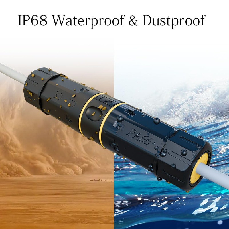 FGB 10Gbps Cat7 Waterproof RJ45 Coupler, Shielded IP68, Female to