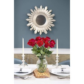 KaBloom PRIME NEXT DAY DELIVERY: Limitless Collection-Radiant Red -Bouquet of 12 Fresh Cut Red Roses with Vase.Gift for Birthday, Anniversary, Thank You, Valentine, Mother’s Day Fresh Flowers