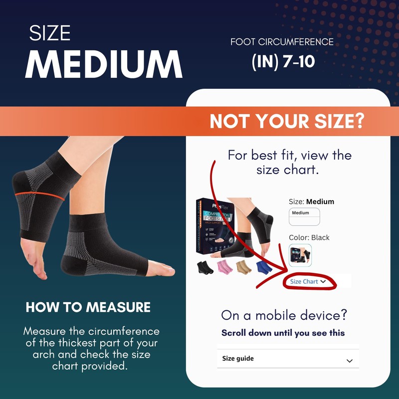PhysFlex Compression Socks for Plantar Fasciitis, Achilles Tendonitis Relief -