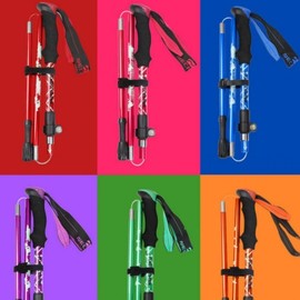Foldable ultra-light hiking stick aluminum cane perfect 5-stage blue 10ea