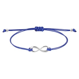 StarAppeal Infinity Love Friendship Bracelet Infinity Bracelet with Beads in Silver and Gold Adjustable Size Girls Ladies Handmade, Base Metal, blue / silver