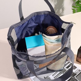 RANYAKE 2PCS Mesh Shower Caddy Bag,Quick Dry Shower Tote Bag,Lightweight Bath Organizer,Fitness Storage Bags,for Dormitories,Swimming,Fitness Centers,Beaches,Travel