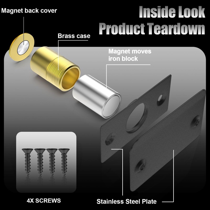 Upgraded Magnet Door Catch, Adjustable Strong Magnetic Ball Catch for