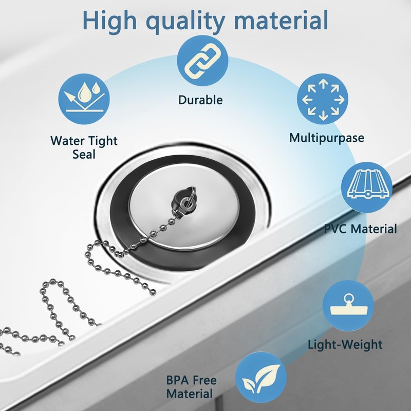 2 Pcs Universal Sink Plug, Bathtub Plug & Bath Plug
