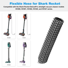Motorized Lower Nozzle Hose Replacement Shark Rocket HV300, HV301, HV302, HV320, HV321 Vacuum Cleaner Series - 6" x 1.25" - 2 Pack (black)