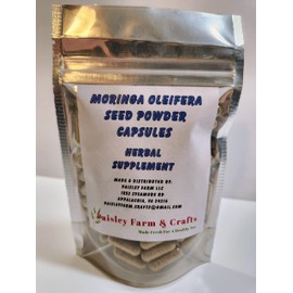 Paisley Farm and Crafts Moringa Leaf Powder Capsules & Moringa Seed Powder Capsules - Value Pack - Made Fresh On Demand! (100 Each)