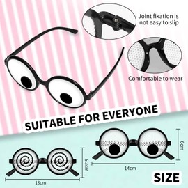 Kaluofan Funny Glasses, 6PCS Novelty Glasses, Funny Glasses for Adults, Googly Eyes Glasses Can Shaking, Joke Glasses for Adults and Kids Party Decorations Accessories for Birthday Children's Day