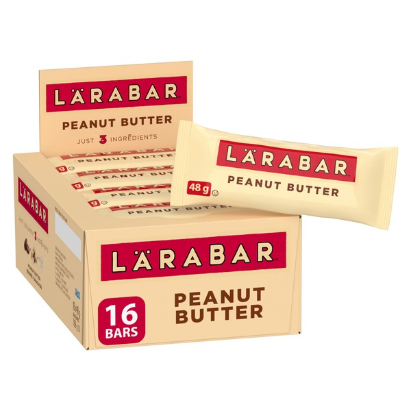 Larabar Gluten Free Peanut Butter Fruit and Nut Energy Bar, 16-Count, 768 Gram