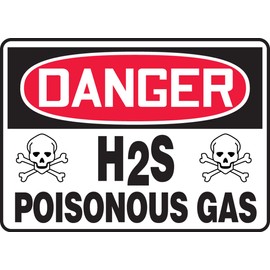 Accuform "Danger H2S - Poisonous Gas" Safety Sign, Accu-Shield™, 10 x 14 Inches (MCHL084XP)
