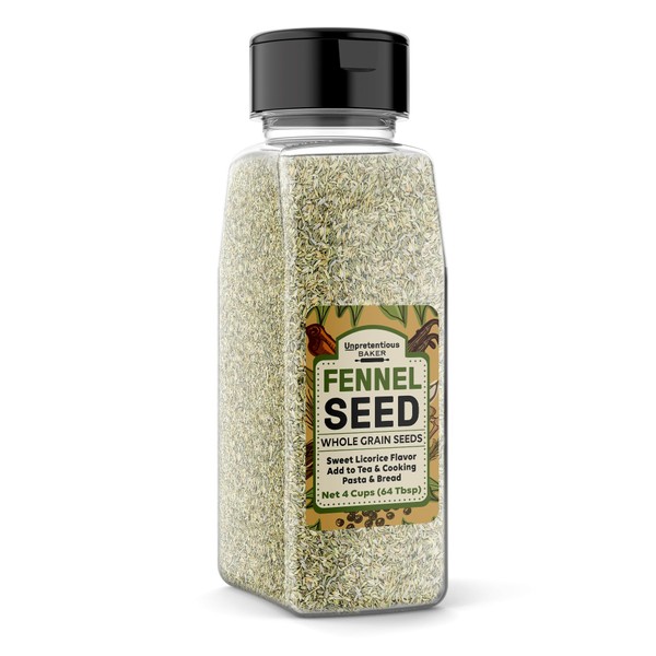 Unpretentious Fennel Seeds, (4 Cups) Teas & Cooking, Delicious Sweet Licorice Flavor