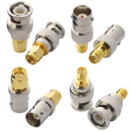 leeyovk BNC to SMA Antenna Adapter 4 Types Kit, BNC (Male, Female) to SMA (Male, Female) Coaxial Cable Plug, RF Connector, Convenient for Converting, Connecting and Extending 8 Pieces