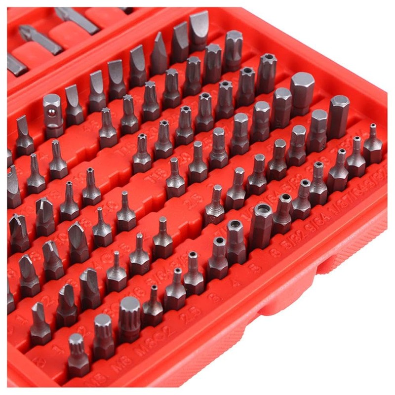100 Pcs Screwdriver Bit Set, 1/4” Hex Multi Bit Screwdriver