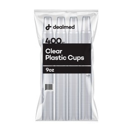 Dealmed 9 oz. Disposable Plastic Cups – 100% Recyclable Cups for Doctor's Offices, School Nurse's, Hospitals, at Home and More (Pack of 400)
